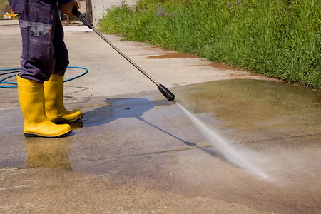 Driveway and concrete cleaning how to remove oil spots and black algae